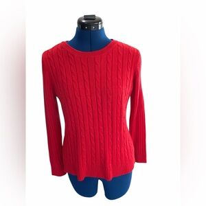 White Stag Vibrant Red Cable Knit Sweater